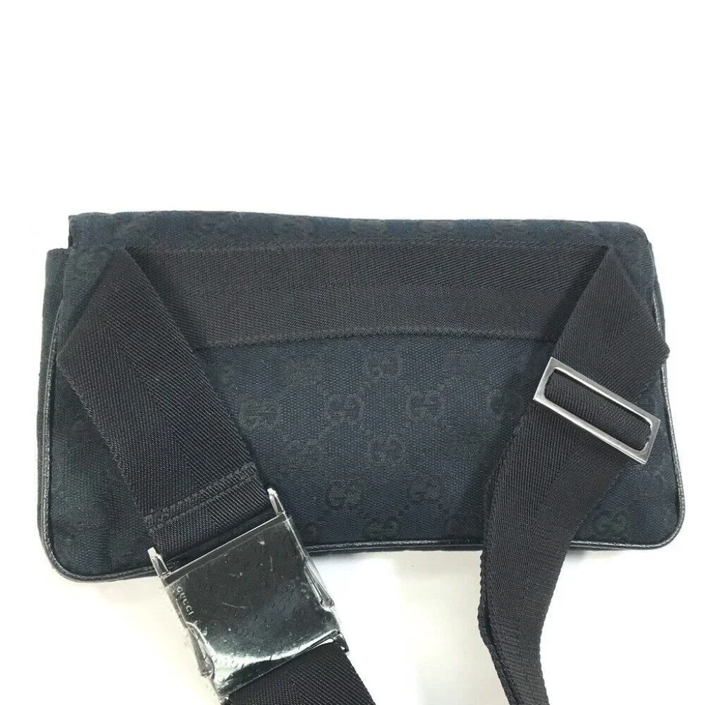 GUCCI GG Belt bag body bag Waist Pouch GGCanvas / Leather Black